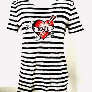 KARL LAGERFELD 🥂PARIS NAUTICAL ⚓︎ BRETON Cotton Tee Shirt